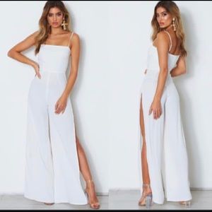 BNWT White Fox white slit jumpsuit women’s small
